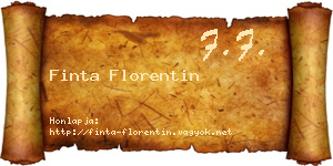 Finta Florentin névjegykártya